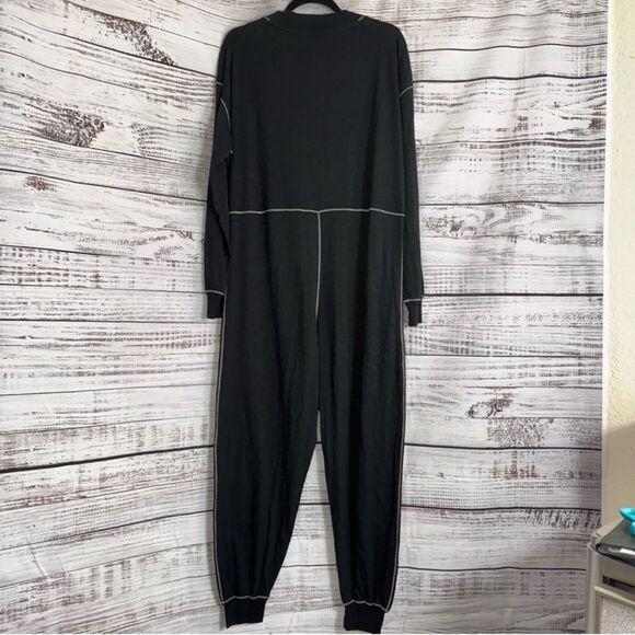 Natural Life Jumpsuit Womens size M slouchy Black oversized Drop Waist Boho New - Picture 3 of 10
